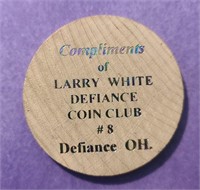 Larry White Defiance Coin Club Coin