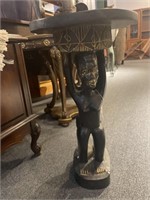 Carved pedestal from Ghana two figures