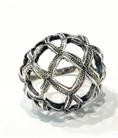 UNIQUE 925 MEXICAN STERLING SILVER WIDE PUFF RING