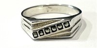 MEN'S STERLING SILVER 925 MARCASITE RING
