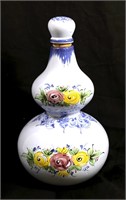 HANDPAINTED PORTUGAL ALCOBACA POTTERY DECANTER