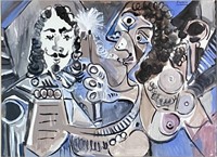 PABLO PICASSO (SPAIN) MIXED MEDIA PAINTING