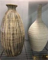 PAIR OF POTTERY STYLE VASES DECOR