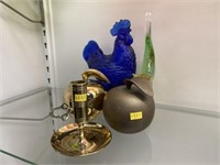 Rooster Canister with Brass Apples