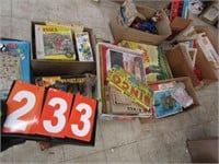 LARGE VINTAGE GAME/TOY GROUP - BOXES HAVE MOISTURE