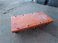 large orange flat cart