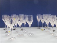 26 PCS. MIKASA "FLAME" CRYSTAL STEMWARE: