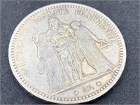 1873 Silver 5 Francs