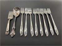 Silver Plate Forks & Spoons, 
Total Weight 6.2oz