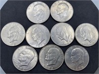 (9) 1972 Eisenhower Dollars
