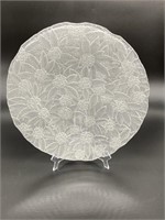 Mikasa Frosted Crystal 14in Poinsettia Platter