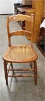 Chair With Wicker Seat 32" High, Seat 16 1/2"