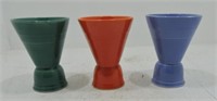Harlequin lot of 3 double egg cups