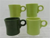 Vintage Fiesta lot of 4 mugs, 50's colors