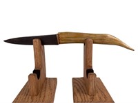 Custom Made Stag Handle Kapi Fixed Blade Knife