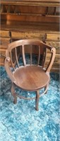 Vintage solid wood curved back chair