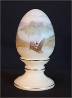 Hand Painted Fenton Custard Egg by D. Anderson