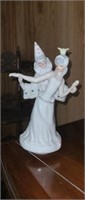 9.5 in porcelain Musical dancing clown figurine,