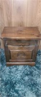 Vintage dark Pine nightstand / side table with