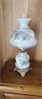 Vintage hurricane style electric table lamp