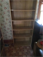 BOOKCASE WITH BOOKENDS - LOCATED UPSTAIRS