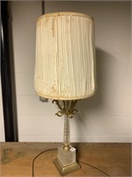 GLASS & METAL LAMP 34" H