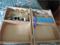 SEWING CADDY/BOX WITH CONTENTS