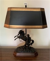 LAMP, METAL HORSE & MAN, 19 H X 10 W X 5 D, MADE