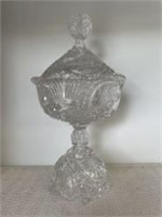 Crystal Footed Compote With Lid Hoffbauer-German H