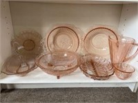 Collection Of Depression Glass Including Madrid Pi