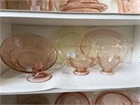 Collection Of Depression Glass Including Cabbage R