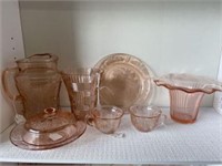 Collection Of Sharon Pink Depression Glass Pitcher