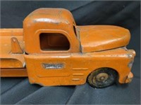 Vintage 1950's Structo Flatbed Orange Tow Truck 21