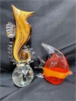 Pair Of Murano-Murano Style Art Glass Blown Glass