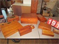 WOOD BOXES - JEWERLY, SILVERWARE AND CIGAR BOXES