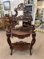 Antique Highly Carved Mahogany Etagere 051610820 6