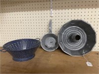 Trio Of Graniteware Cookware Including 10" Scallop