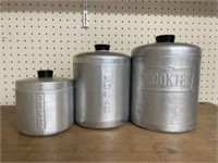 Trio Of Vintage Graduated Style Cookie-Counter Tin