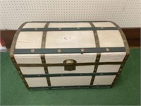 Camelback Style Painted Wooden Trunk 30"