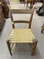 Vintage Primitive Side Chair With Seagrass Seat 10