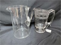 Pair Of Vintage Glass Pitchers Including EAPG And
