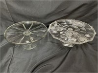 Pair Of Cake Stands Including Etched-Glass Style S