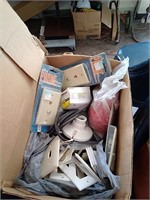 A box of miscellaneous electrical equipment