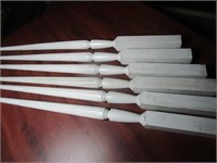 Six Turend Wood Spindles, White
