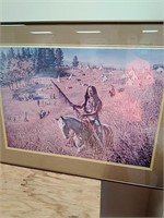 28 x 22 Picture of Indian camp with settlers