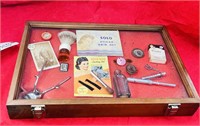 BARBER / BEAUTY DISPLAY CASE & CONTENTS