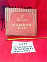 VINTAGE REVELATION ELECTRIC BARBER KIT BOX & MISC.