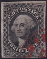 US Stamps #17 Used with repaired upper CV $285