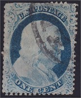 US Stamps #23 Used with scissor cut perfs, CV $650