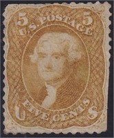 US Stamps #67 Used with removed cancellati CV $750